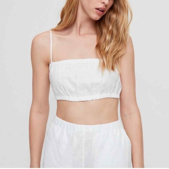 Cropped Linen Tank Top/Bralette - Picture 1 of 3
